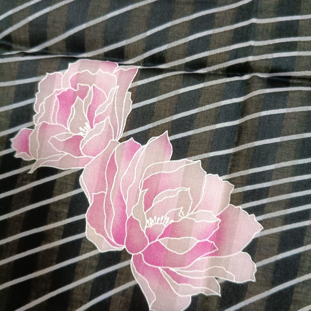 HANAEMORI ハンカチ 花柄 ブラック45.5㌢ — image 5