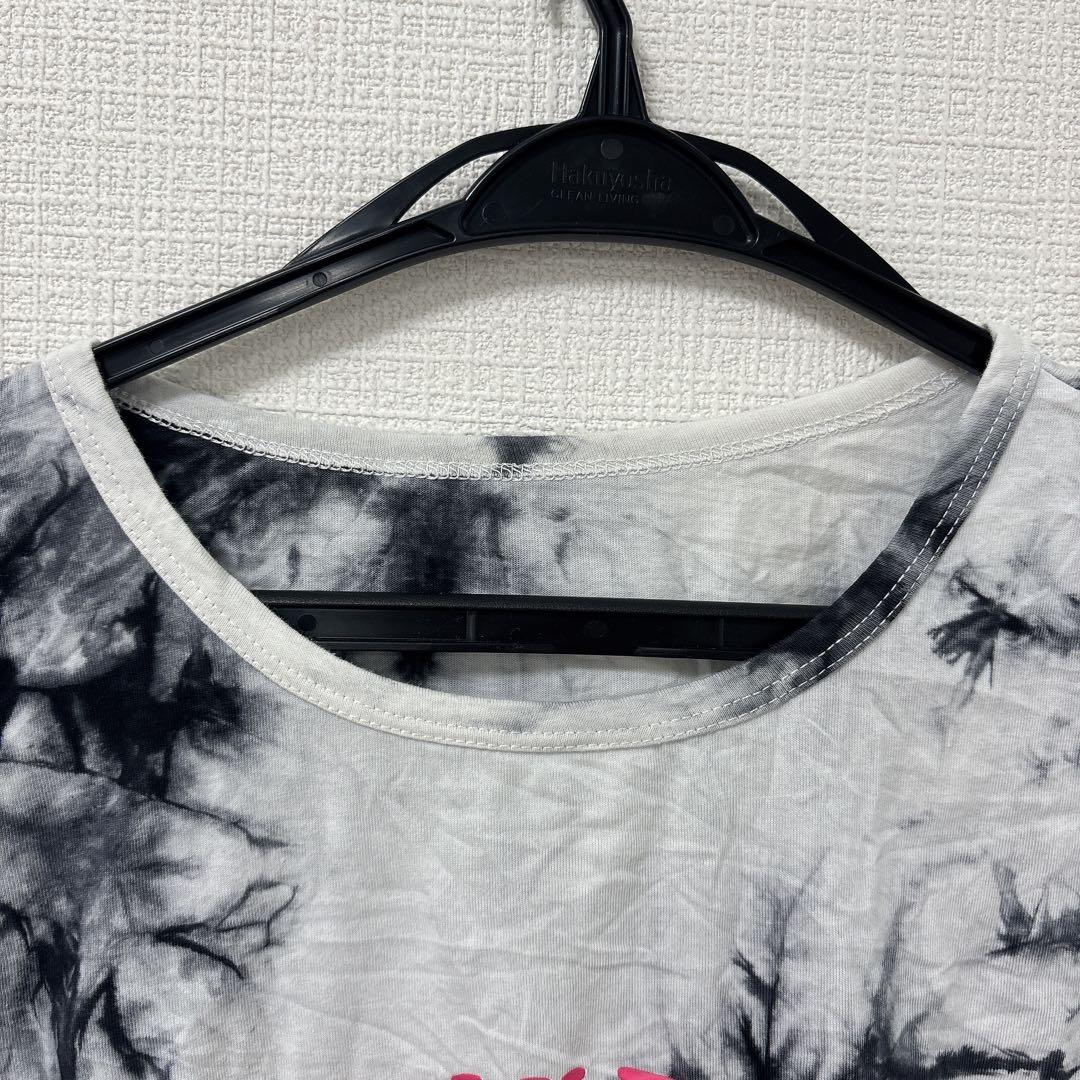 タイダイ柄　レインボーロゴ長袖Tシャツ カジュアル　モノトーン — image 2