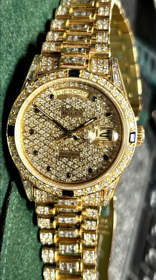 ROLEX Day-Date K18 メンズ時計　天然ダイヤモンド &サファイア — image 5