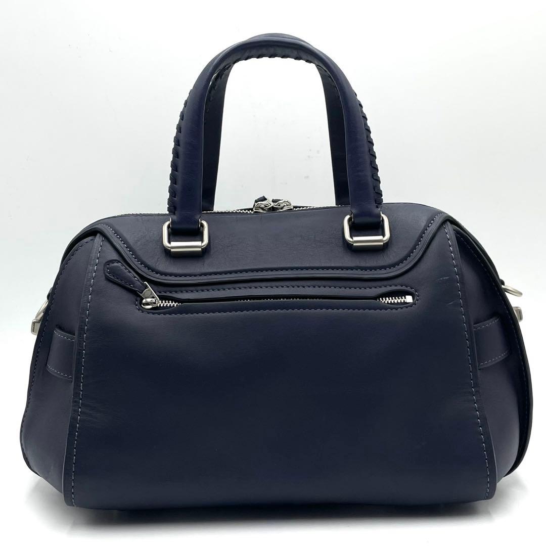 極美品● COACH コーチ ハンドバッグ ミニボストン ネイビー レザー — image 4