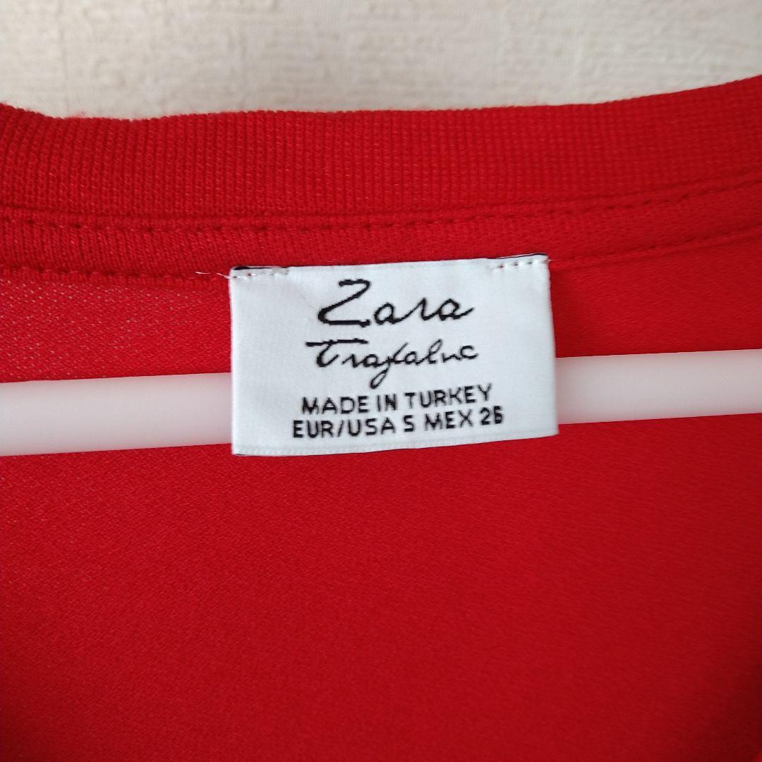 ZARA半袖 チュニック レッド Sサイズ — image 3