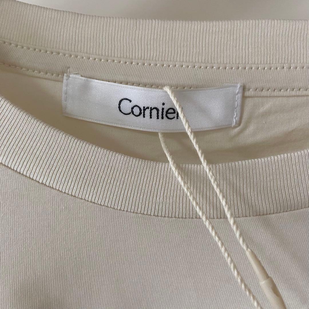 未使用 コルニエ Cornier カットソー Tシャツ ライトベージュ Mサイズ — image 3