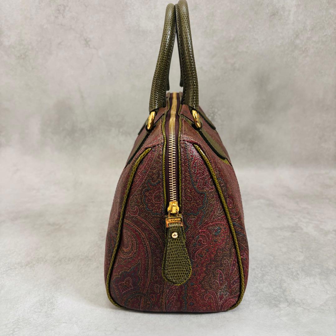 希少美品◎ ETRO エトロ ペイズリー ハンドバッグ ボストン パイソン柄 — image 4