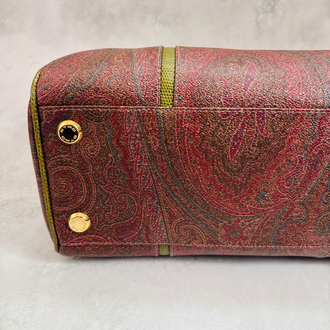 希少美品◎ ETRO エトロ ペイズリー ハンドバッグ ボストン パイソン柄 — image 5