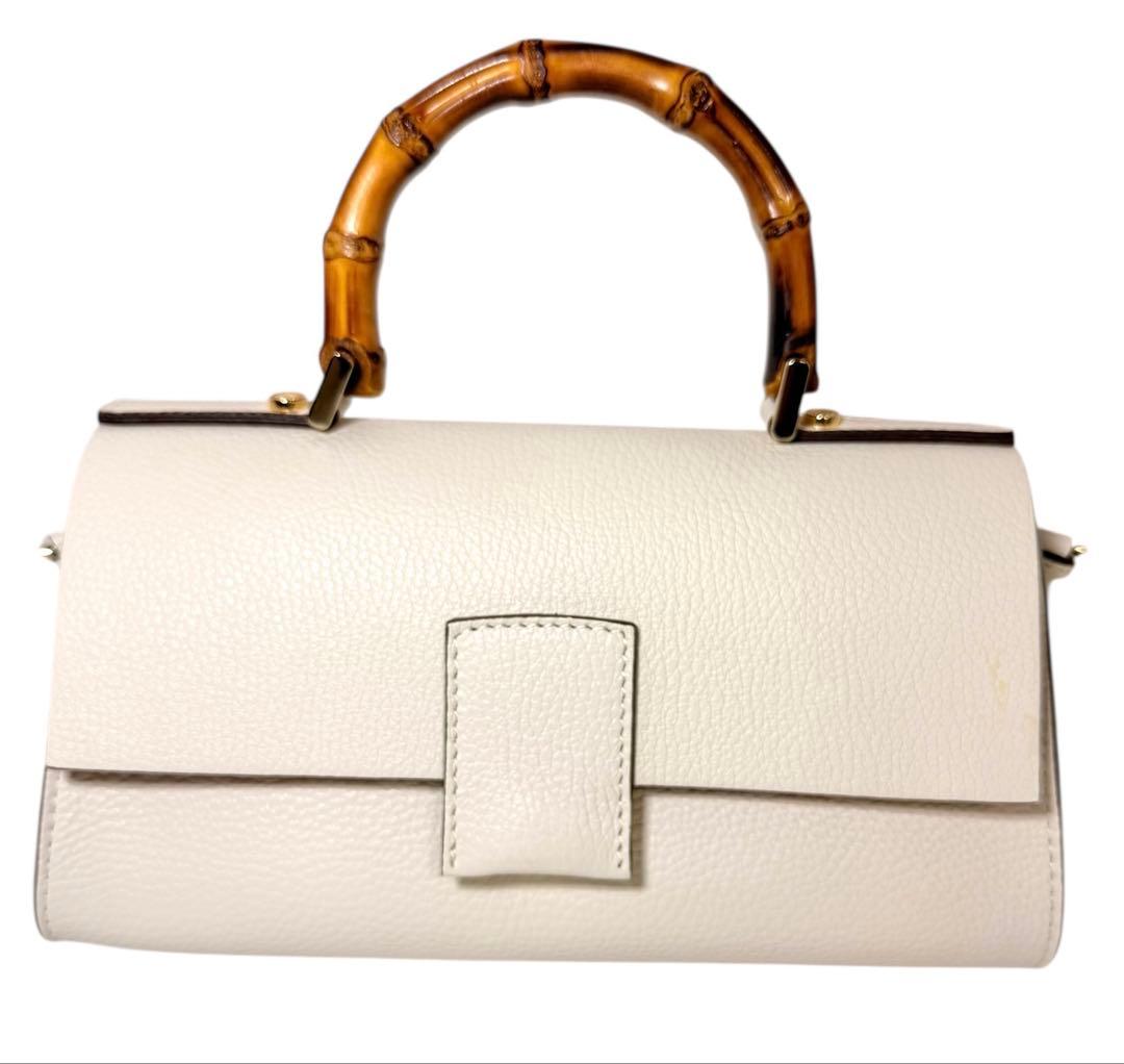 美品☆loristellaバッグ ショルダー 2WAY レザーバッグ ホワイト — image 2