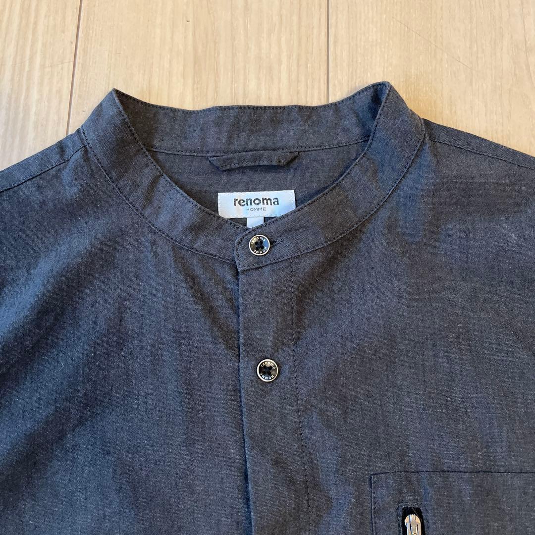 renoma HOMME 半袖シャツ　濃いグレー　L — image 3