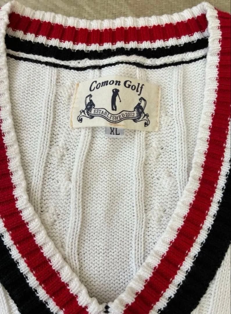 Comon Golf チルデンニットベスト ホワイト XL — image 2