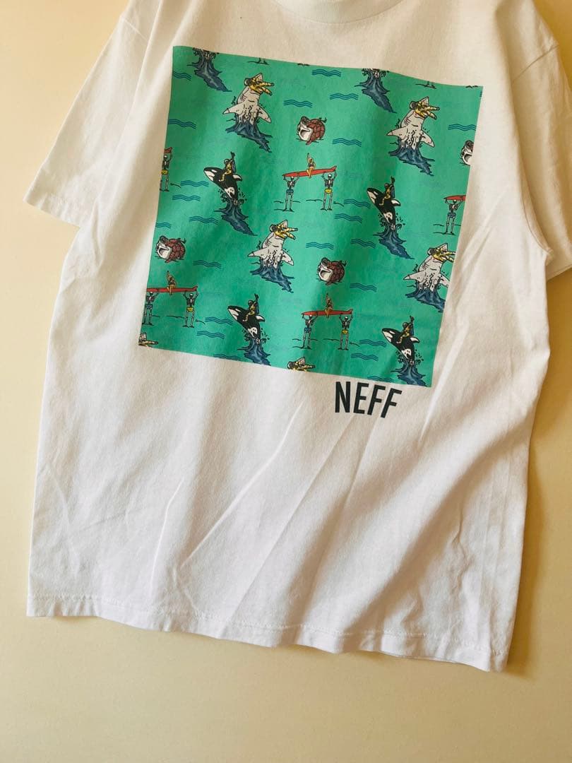 No.6981 NEFF 総柄アニマルプリントTシャツ M ホワイト ストリート — image 4