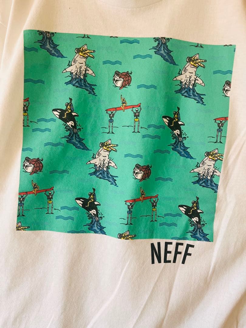 No.6981 NEFF 総柄アニマルプリントTシャツ M ホワイト ストリート — image 5