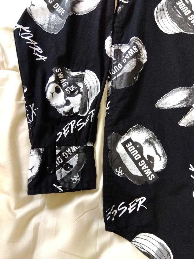 B ONE SOUL 総柄シャツ SWAG DUDE ブラック Mサイズ — image 3