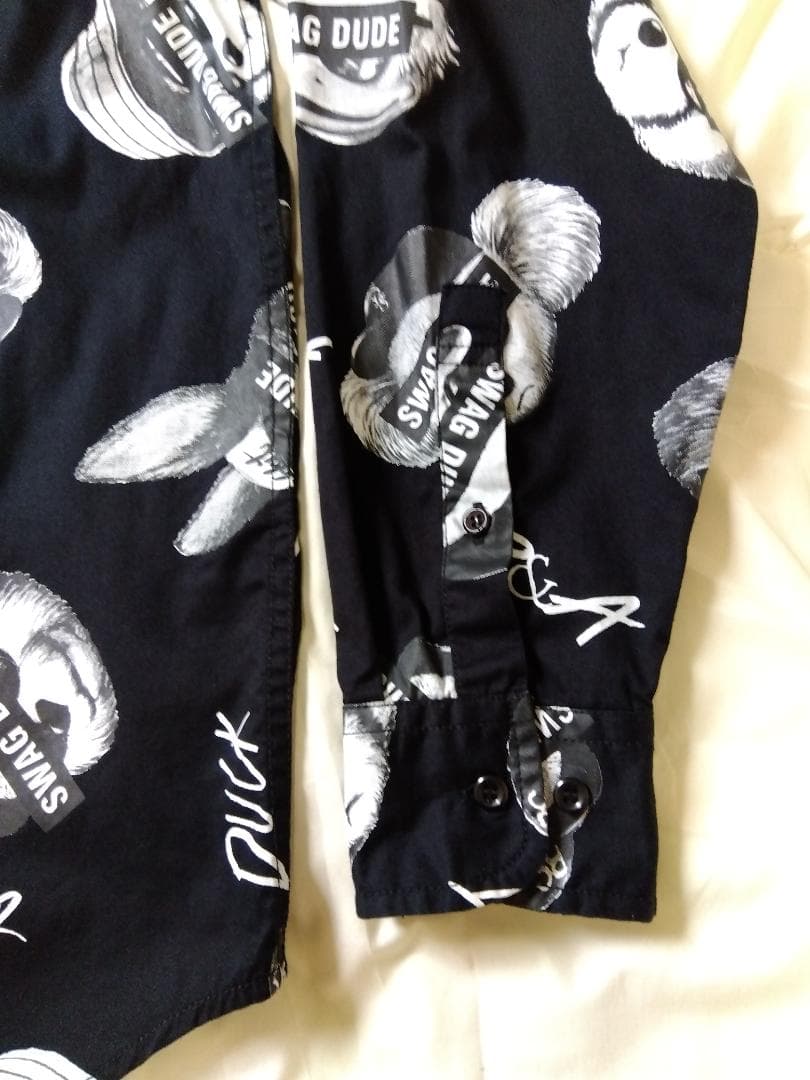 B ONE SOUL 総柄シャツ SWAG DUDE ブラック Mサイズ — image 4