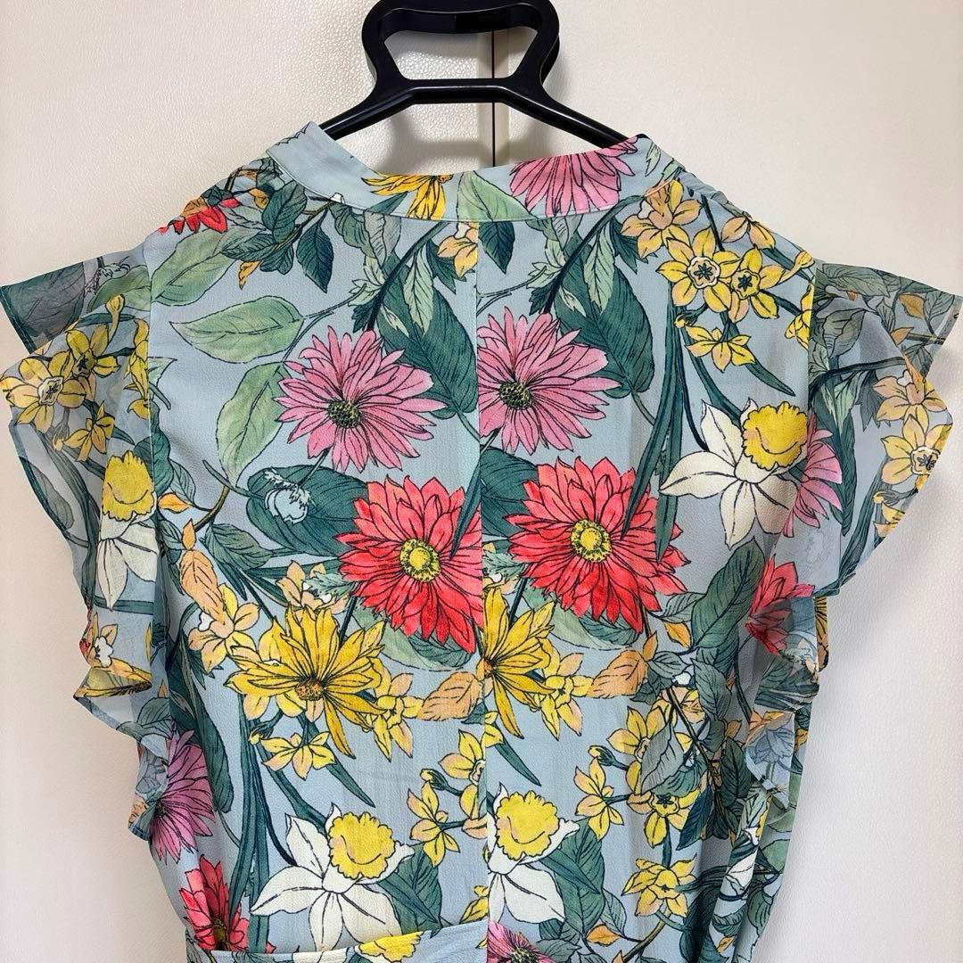 ZARA マキシ丈 花柄 シャツワンピース ベルト付 ボタニカル柄　美品　春夏 — image 5