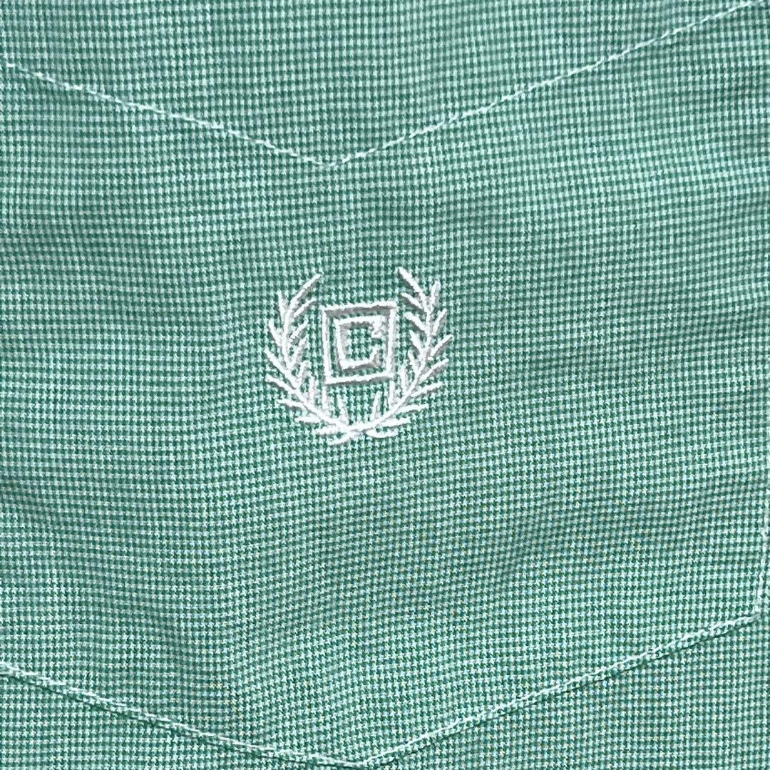 CHAPS チャップス 半袖BDシャツ メンズL グリーン 刺繍ロゴ — image 4