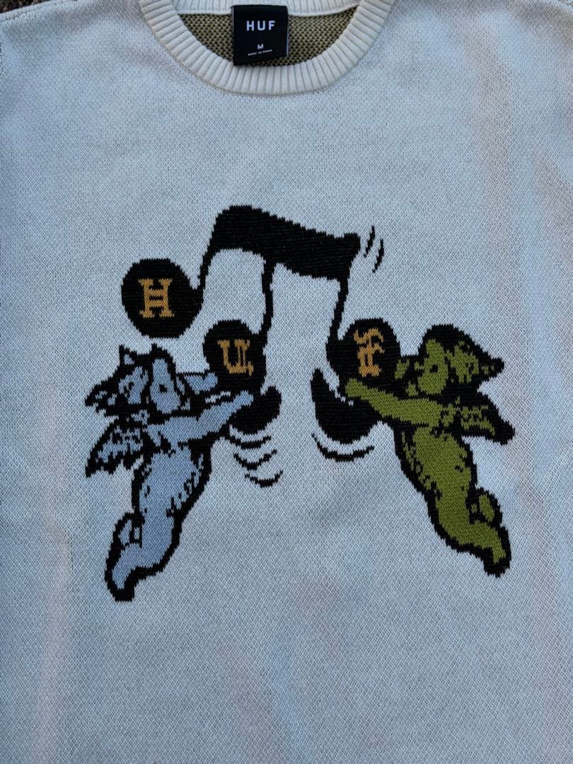 (美品)HUF エンジェルプリント ジャガードニット/セーター — image 3