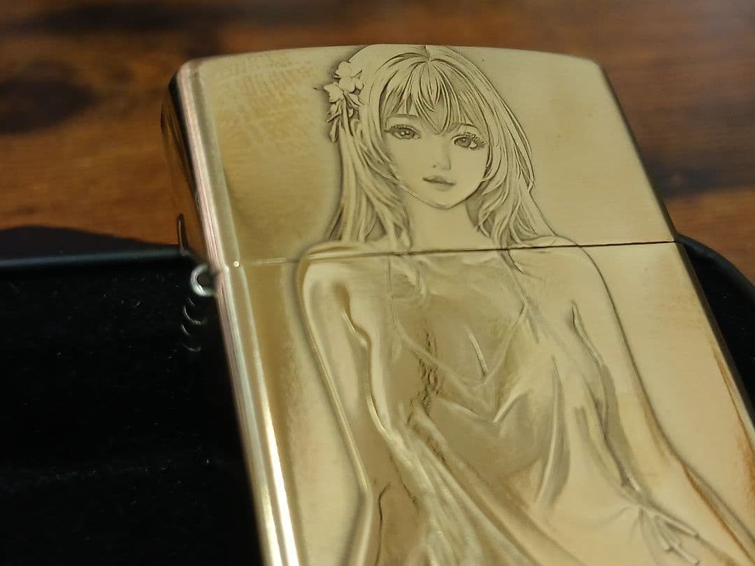 新品 ZORRO 少女の両面彫刻加工 オイルライター真鍮製 喫煙グッズ — image 3
