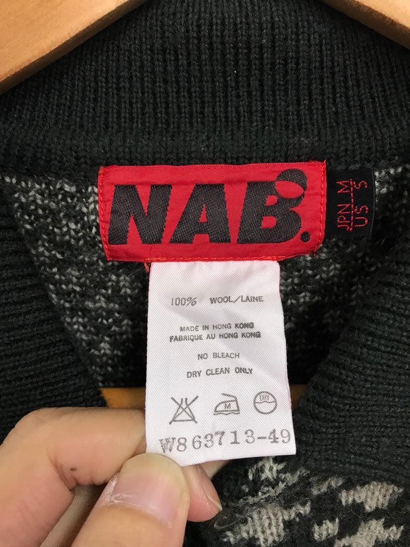 NAB ダーバン 古着 ノルディック ジャガード ウール ニットポロシャツ — image 2
