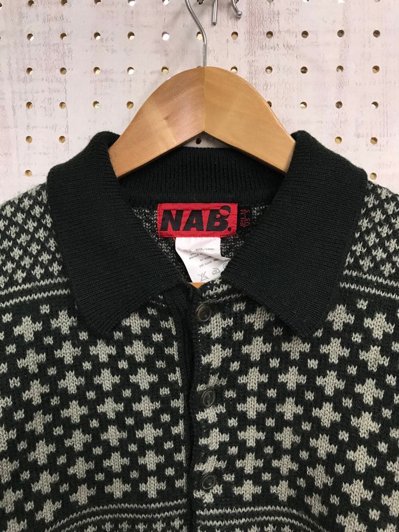 NAB ダーバン 古着 ノルディック ジャガード ウール ニットポロシャツ — image 4