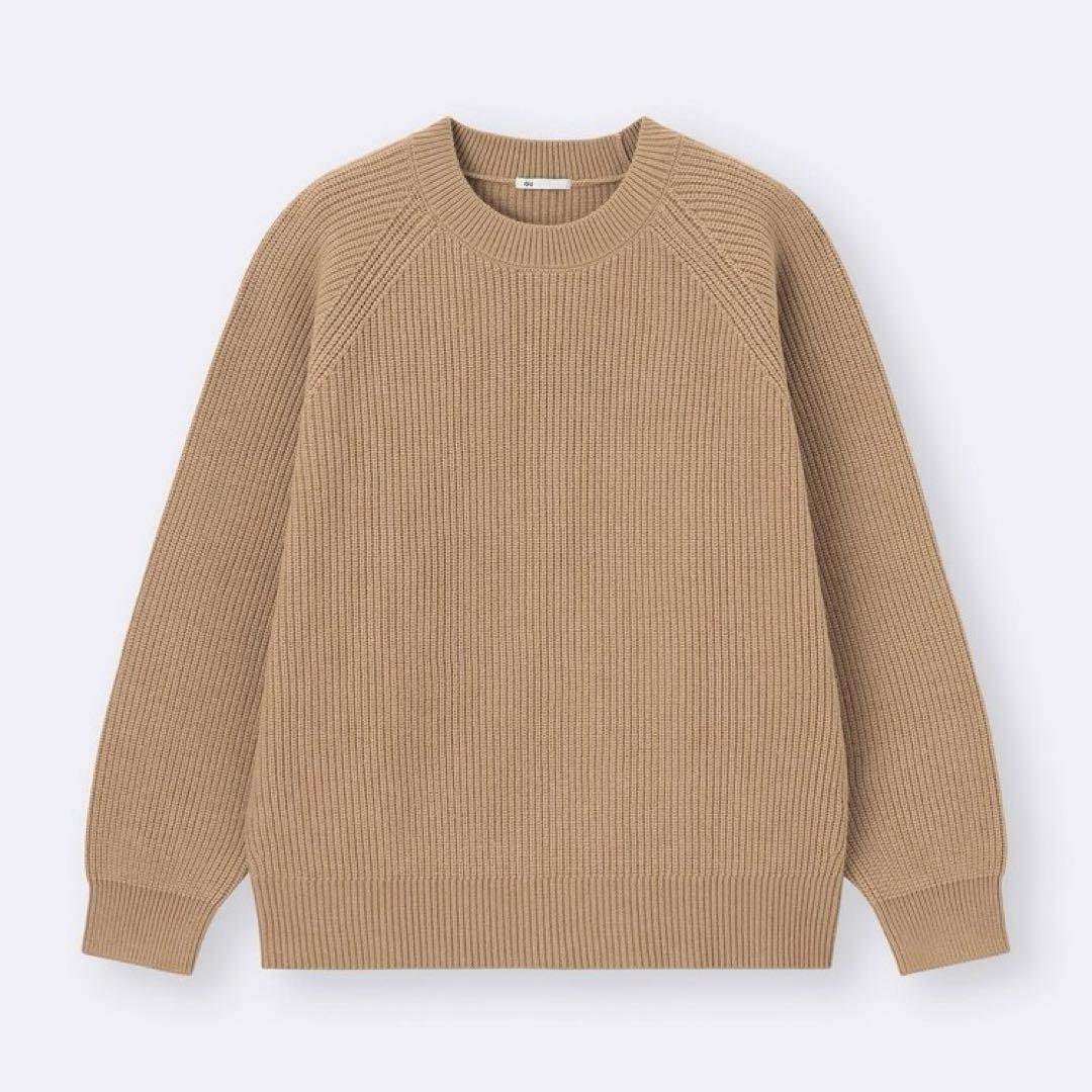 GU アゼクルーネックセーター ベージュ XXL — image 3