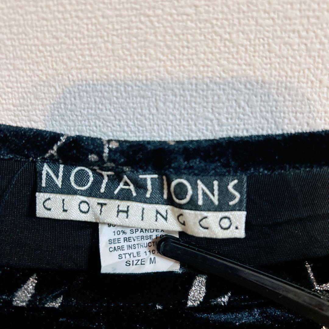 NOTATIONS ブラック 花柄刺繍 長袖Tシャツ M — image 3