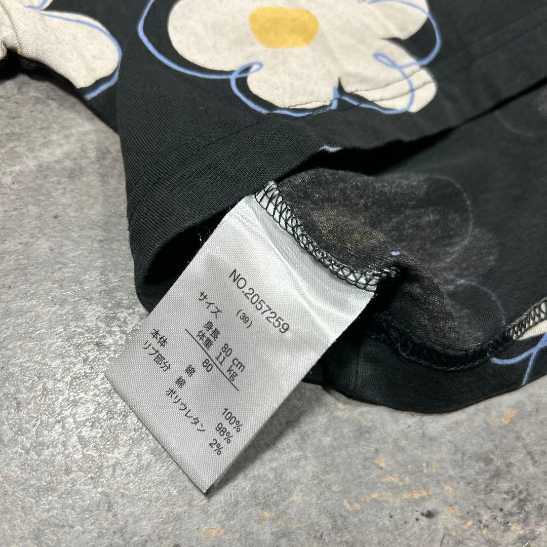 花柄　シンプル　タグ　80㎝ 半袖　tシャツ — image 4