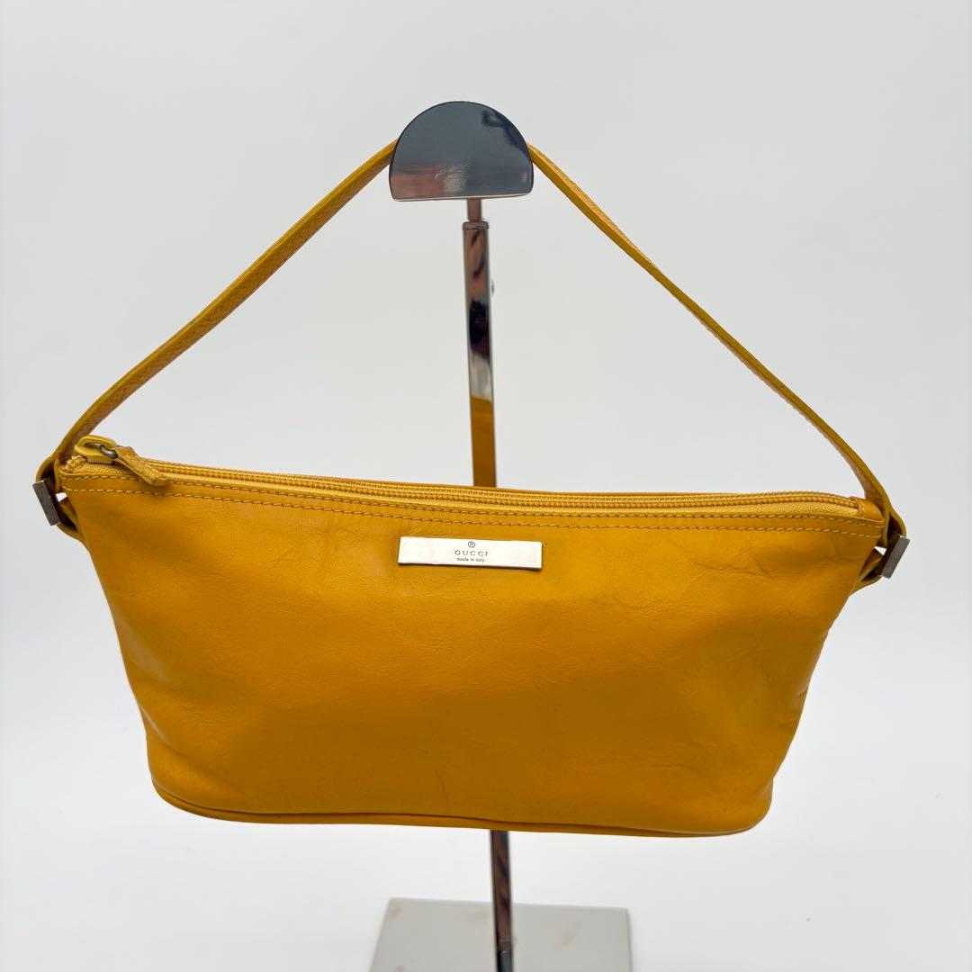 GUCCI Accessory Pouch Bag yellow leather — image 2
