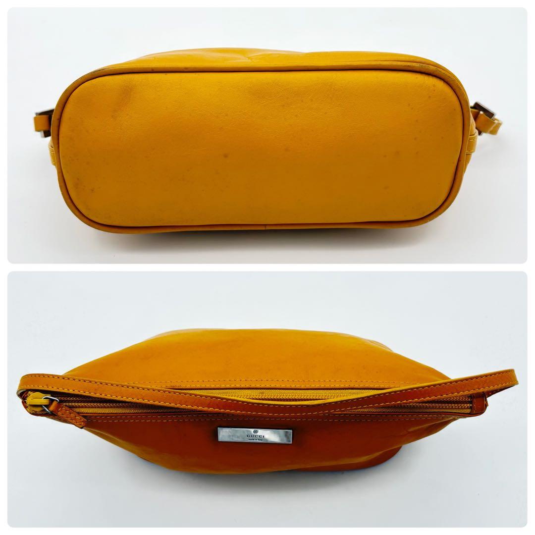 GUCCI Accessory Pouch Bag yellow leather — image 5