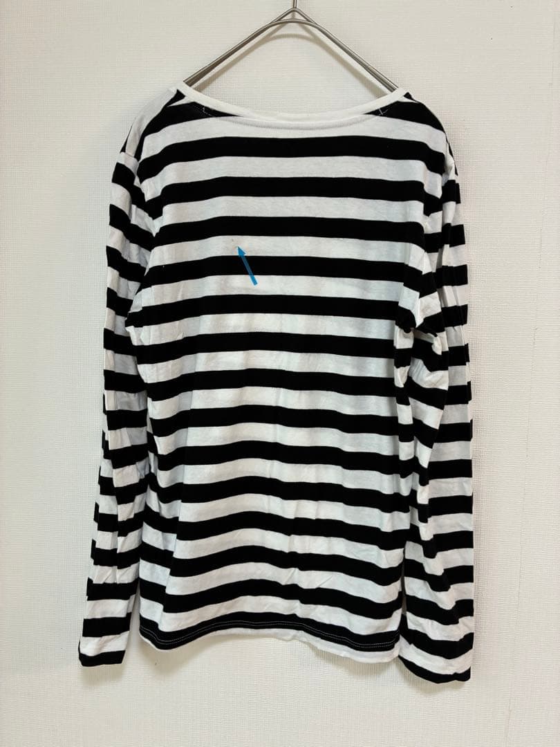 ⁠無印良品 ボーダー長袖Tシャツ ロンT 黒×白 Mサイズ クルーネック⁠ — image 2