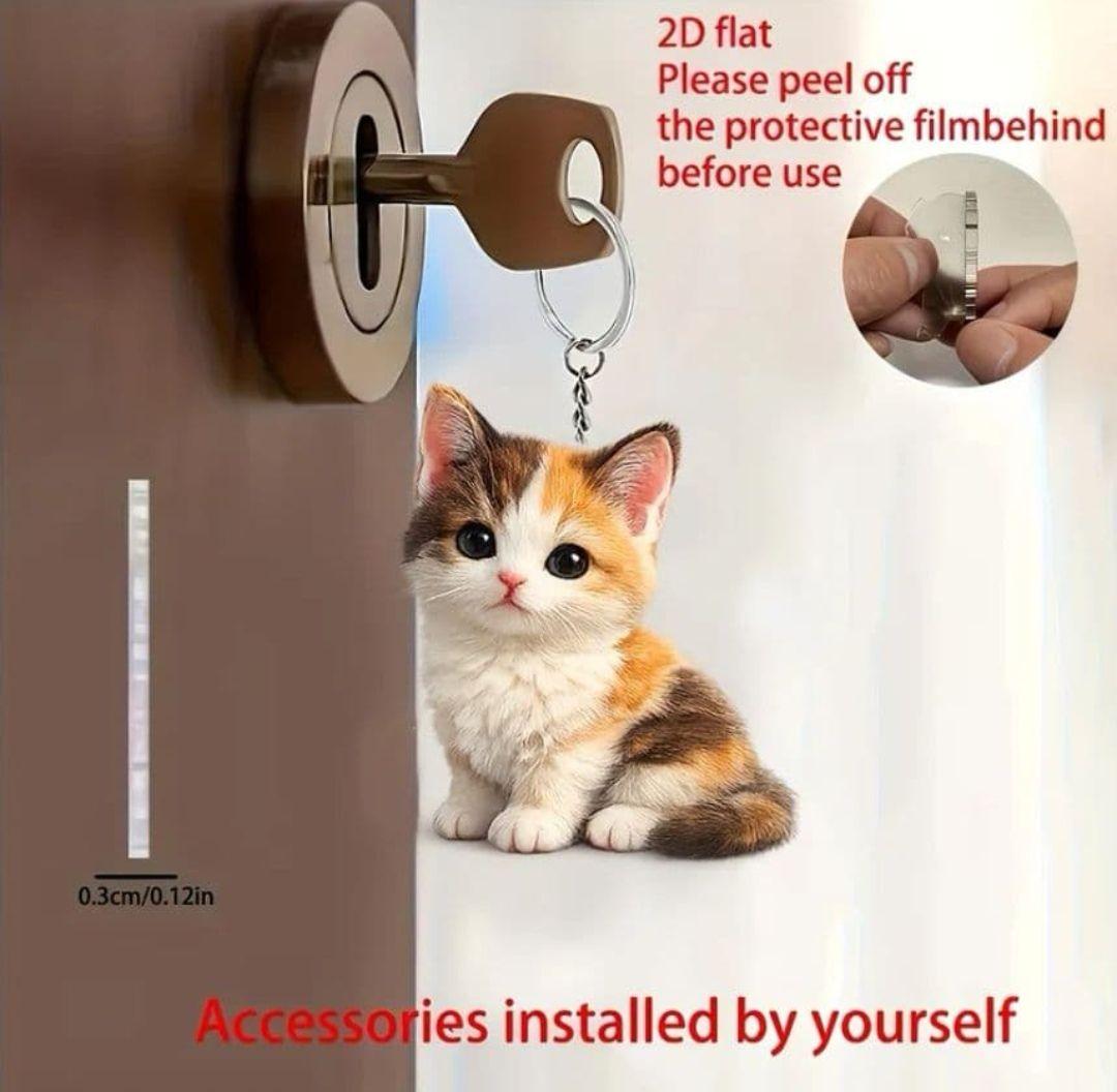 三毛猫　三毛　ミケ　猫　キーホルダー　キーリング　ネコ　ねこ　アクリル — image 2