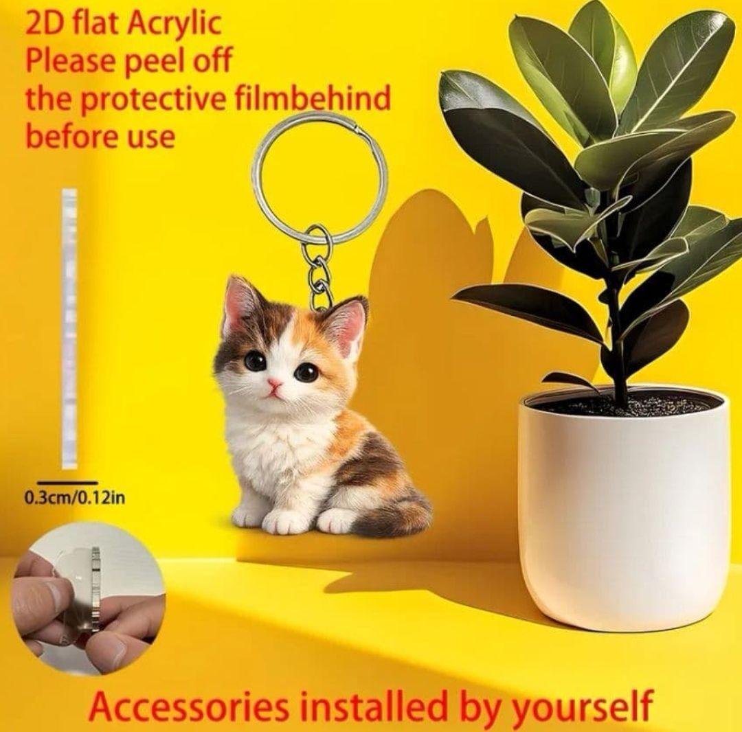 三毛猫　三毛　ミケ　猫　キーホルダー　キーリング　ネコ　ねこ　アクリル — image 3