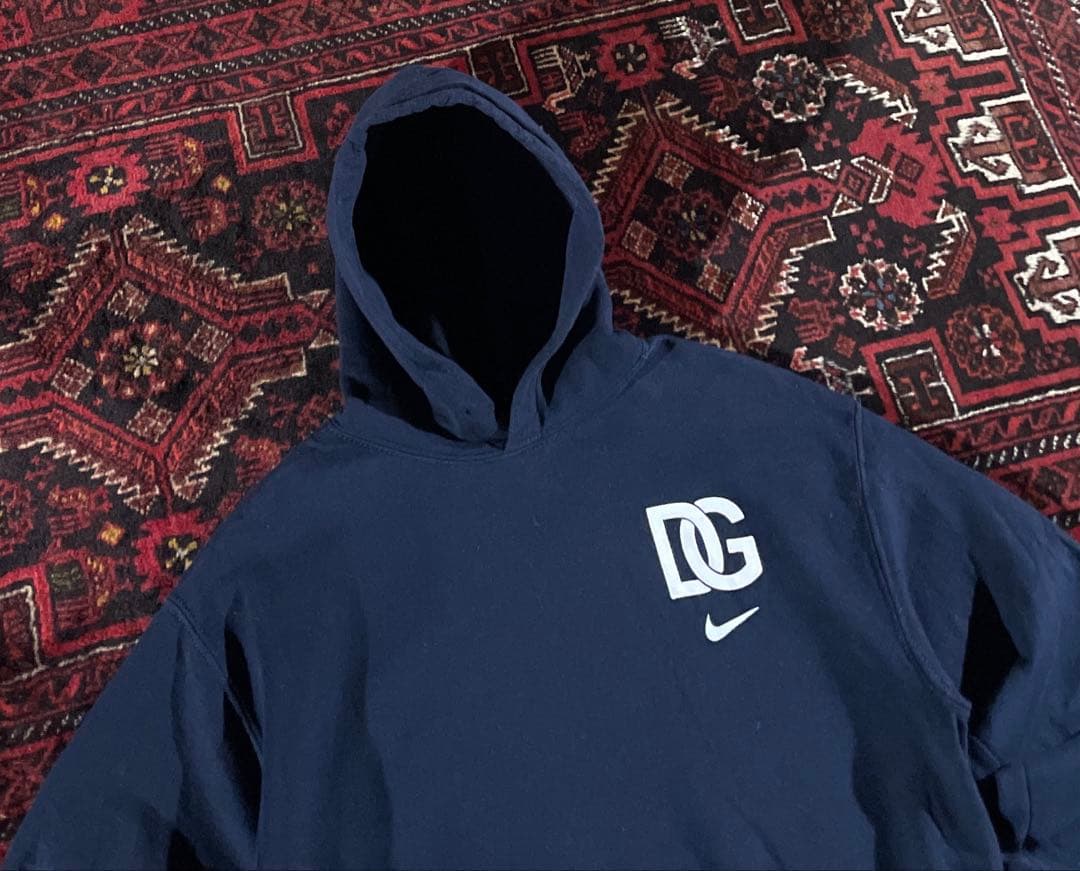 NIKE ナイキ ワンポイントロゴ プルオーバー パーカー ネイビー M — image 2
