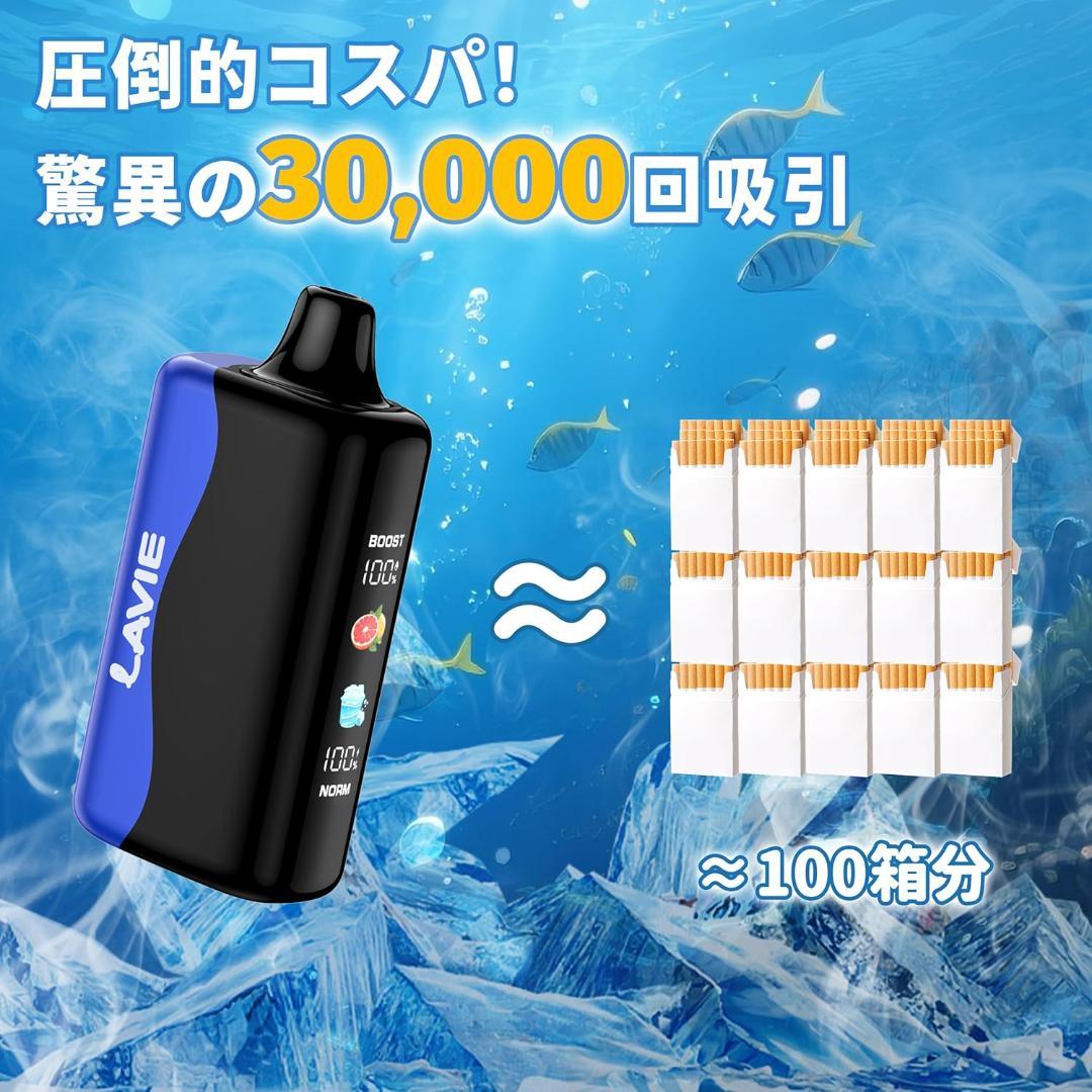 電子タバコ　べイプ　使い捨て　30000回吸引可能　充電式　ミント　シーシャ — image 3