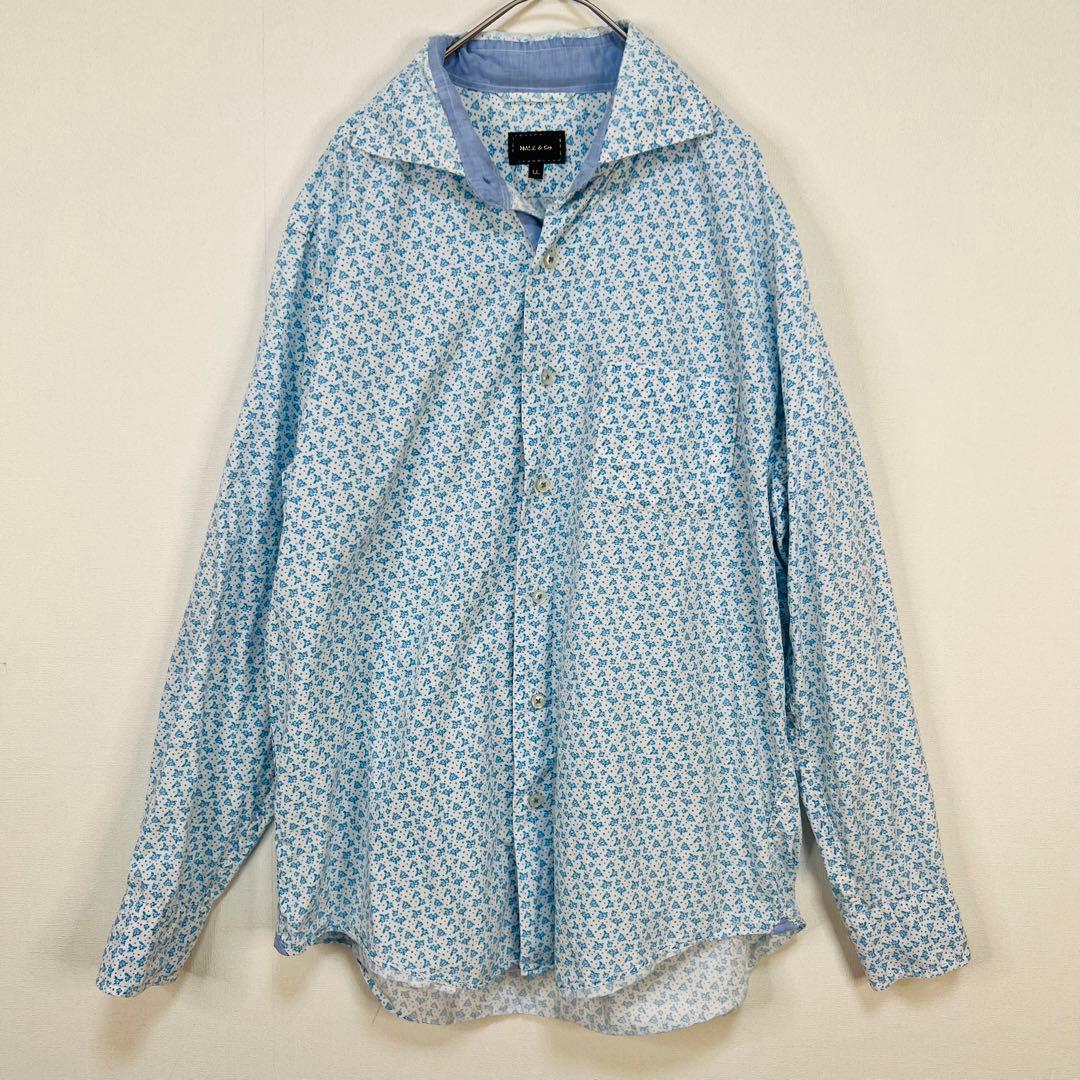 MALE&Co 水色小花柄 柔らかコットン長袖シャツ — image 2