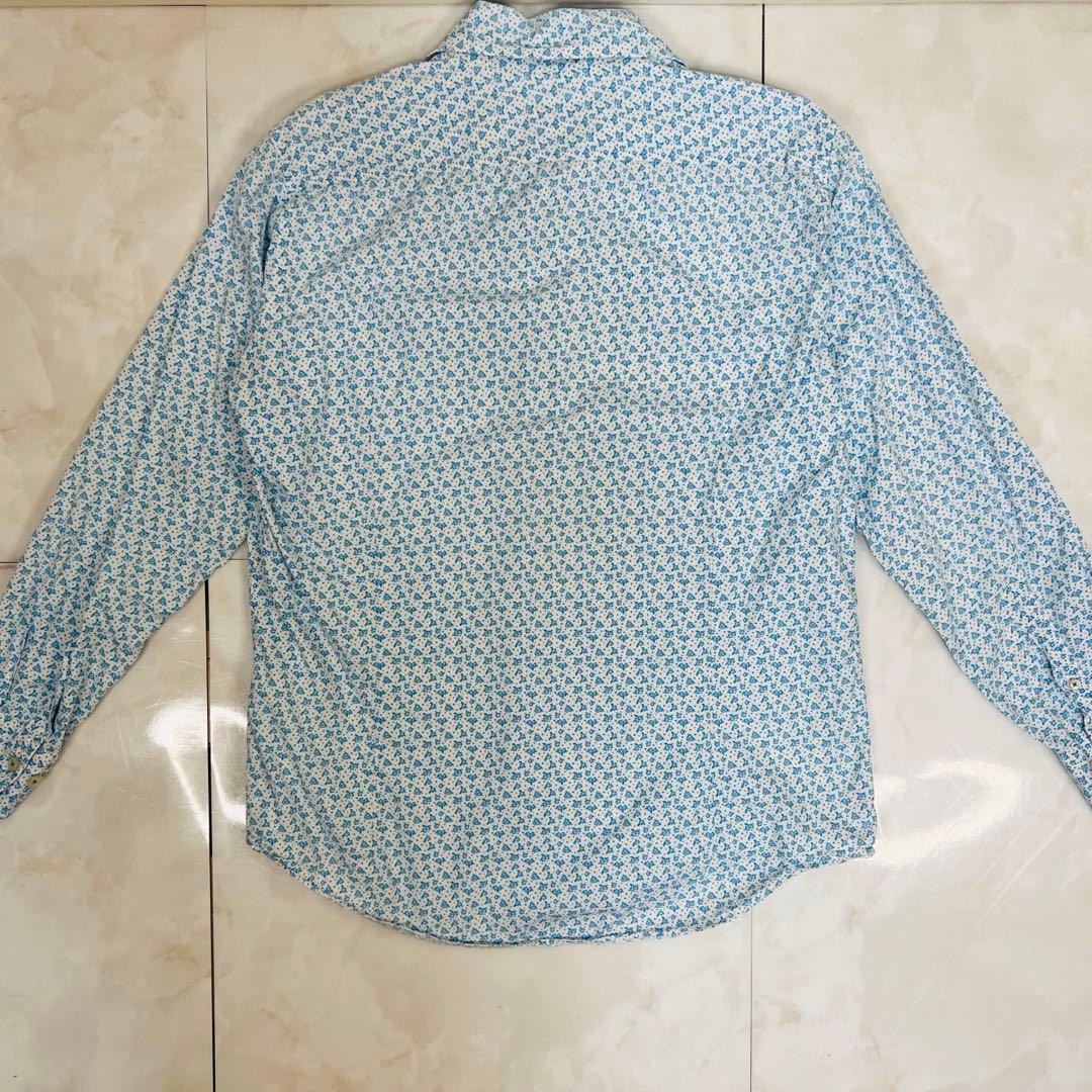 MALE&Co 水色小花柄 柔らかコットン長袖シャツ — image 4