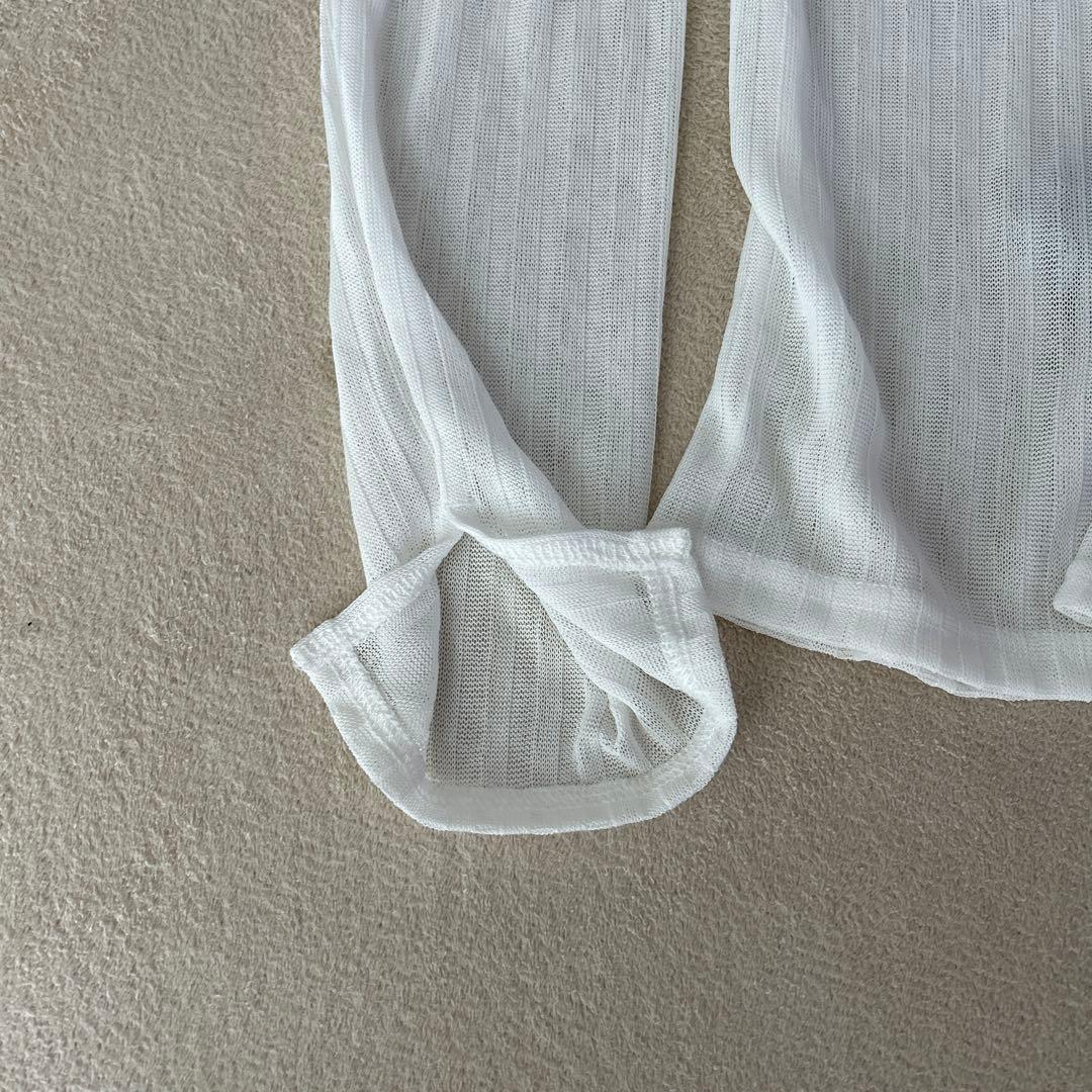 リブ編み長袖Tシャツ2点セット　シアー素材　Mサイズ — image 3