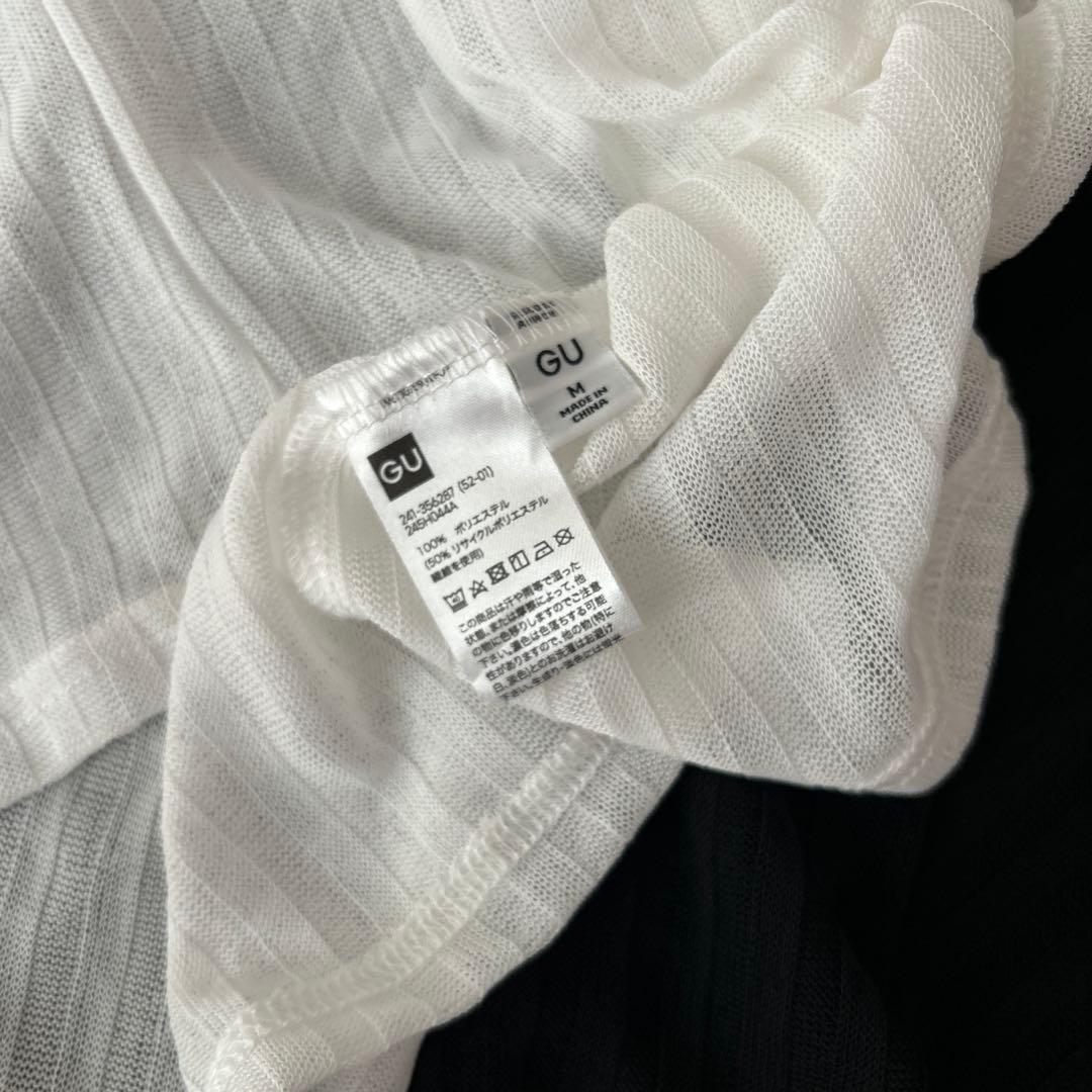 リブ編み長袖Tシャツ2点セット　シアー素材　Mサイズ — image 5