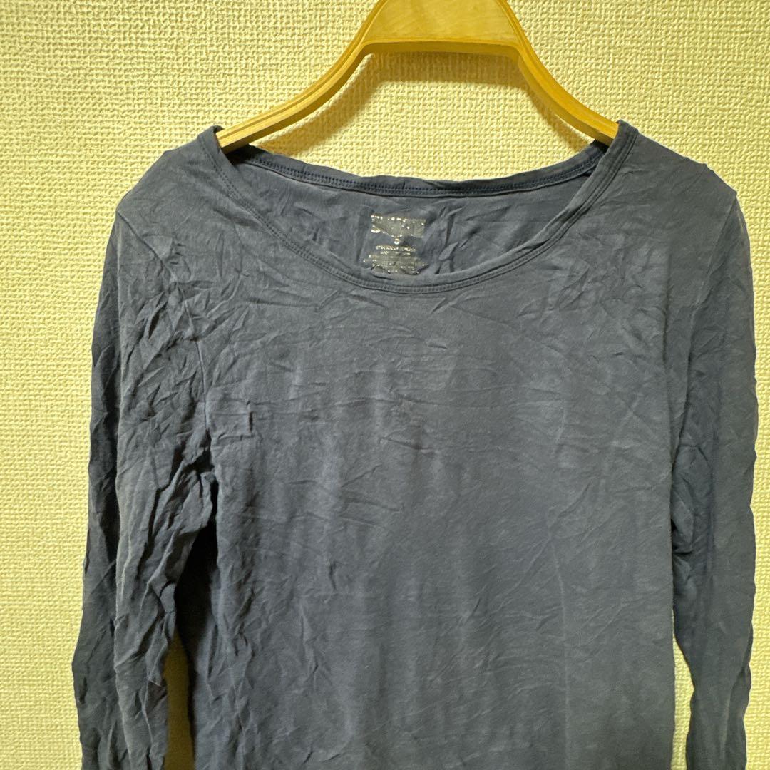 ⭐️1点もの⭐️ネイビー 長袖 Tシャツ カジュアル レディース シンプル — image 4