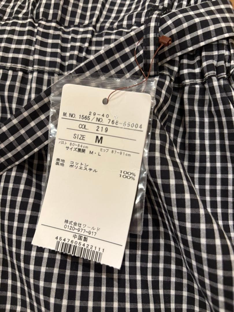 【新品タグ付き】grove ギンガムチェック ノースリーブ ワンピース Mサイズ — image 4