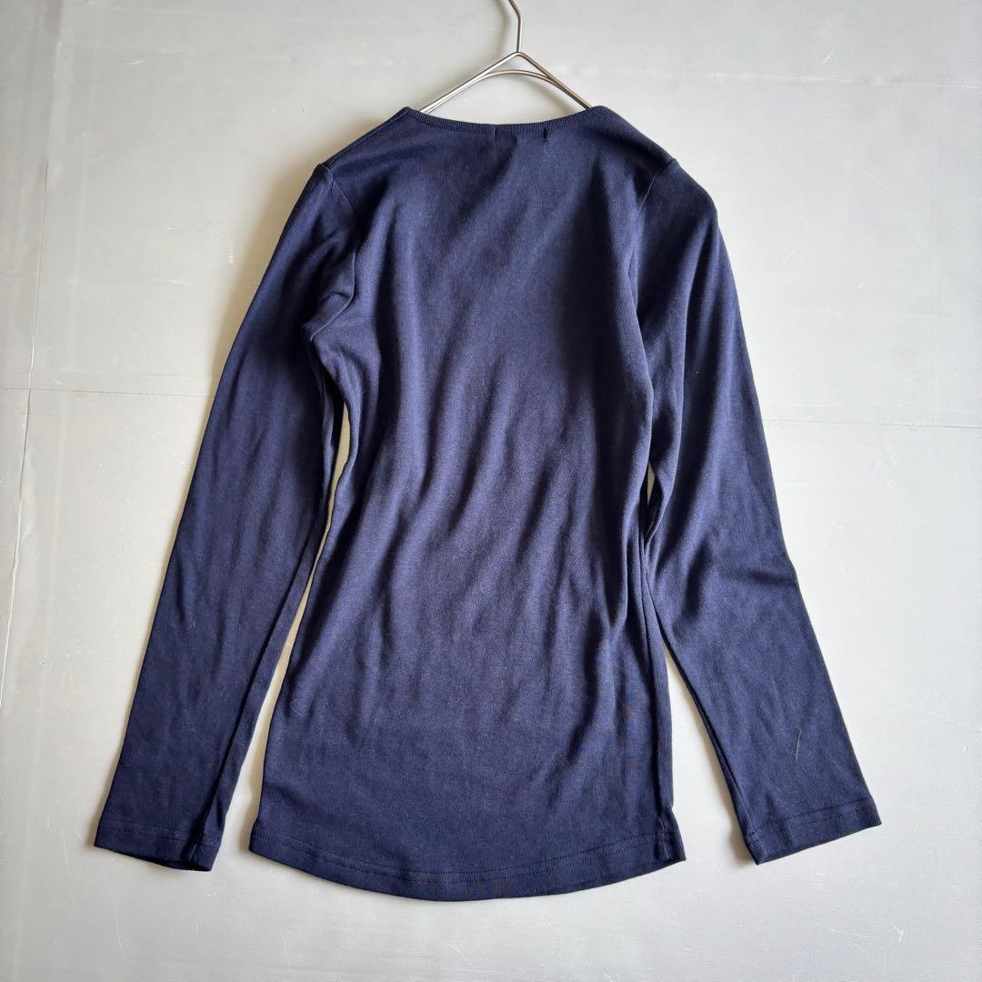 【LUNA GIRL】長袖Tシャツ　カットソー　薄手　ネイビー　クルーネック/F — image 2