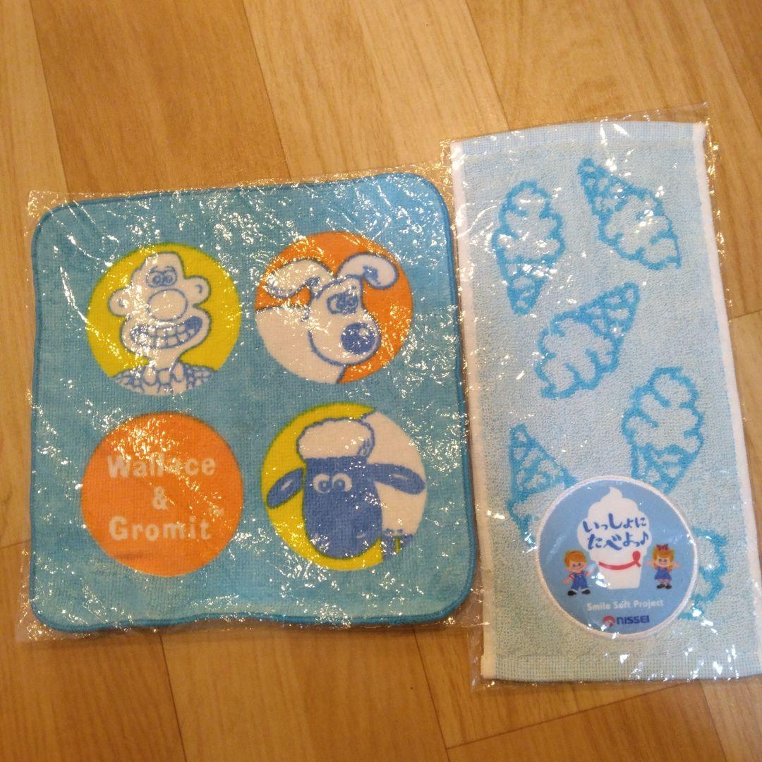 レトロ新品未使用袋入りタオルウォレスとグルミット/日生ソフト/ジェスプリ — image 2