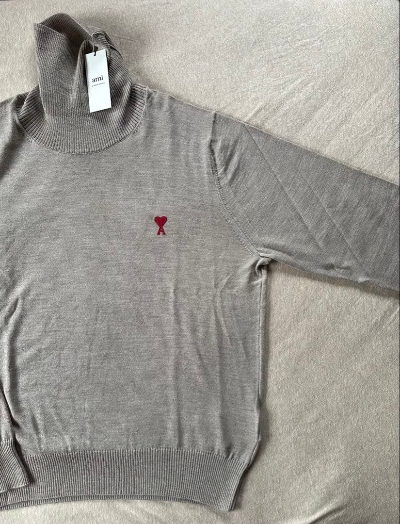 新品 AMI Paris アミ ブランドロゴ タートルネック ニット セーター — image 5
