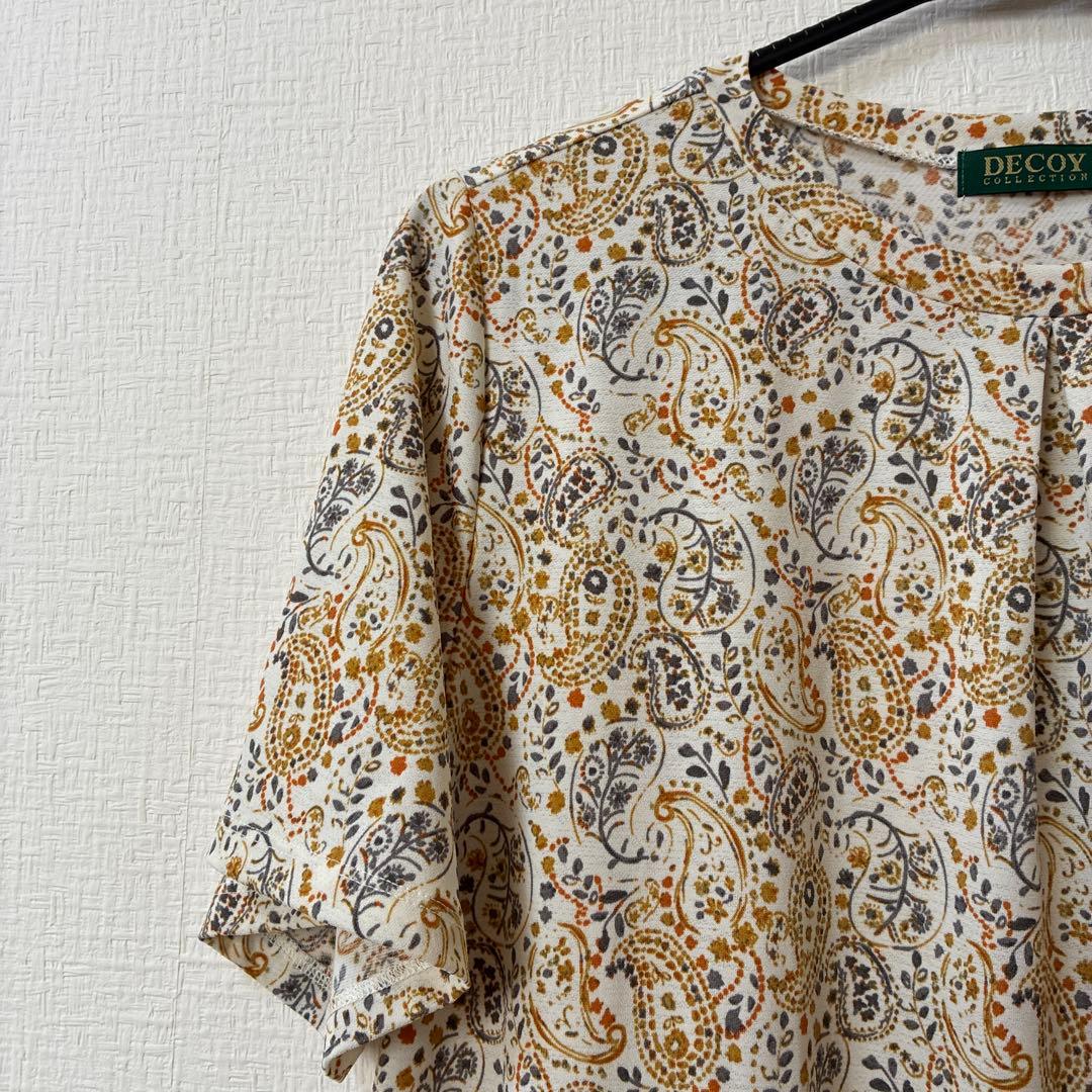 【美品】デコイコレクション 総柄ペイズリー チュニック プルオーバー M — image 4