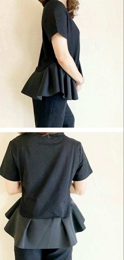 nico lily ペプラム 半袖 Tシャツ ブラック — image 2