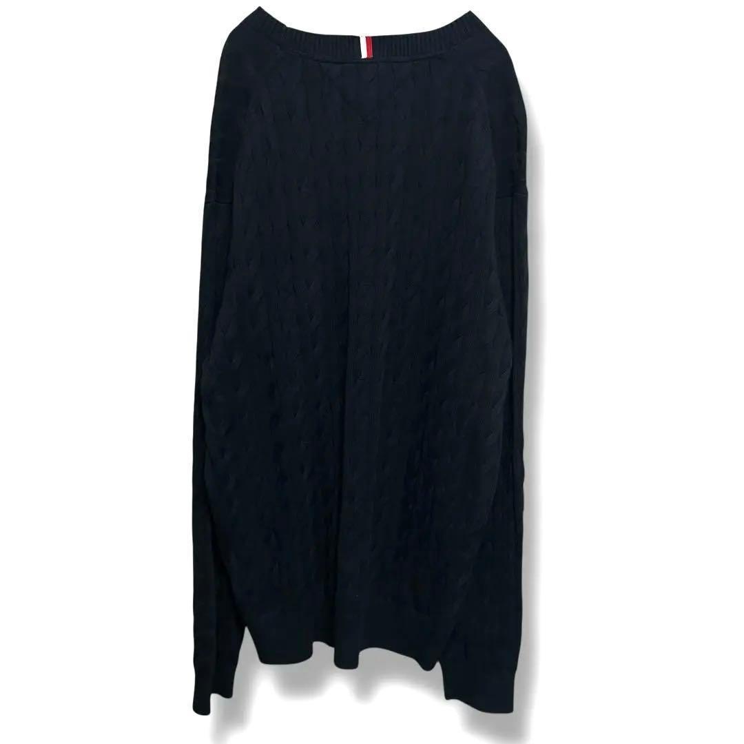 【新品】トミーヒルフィガー ケーブルニット クルーネック XXL ネイビー — image 2
