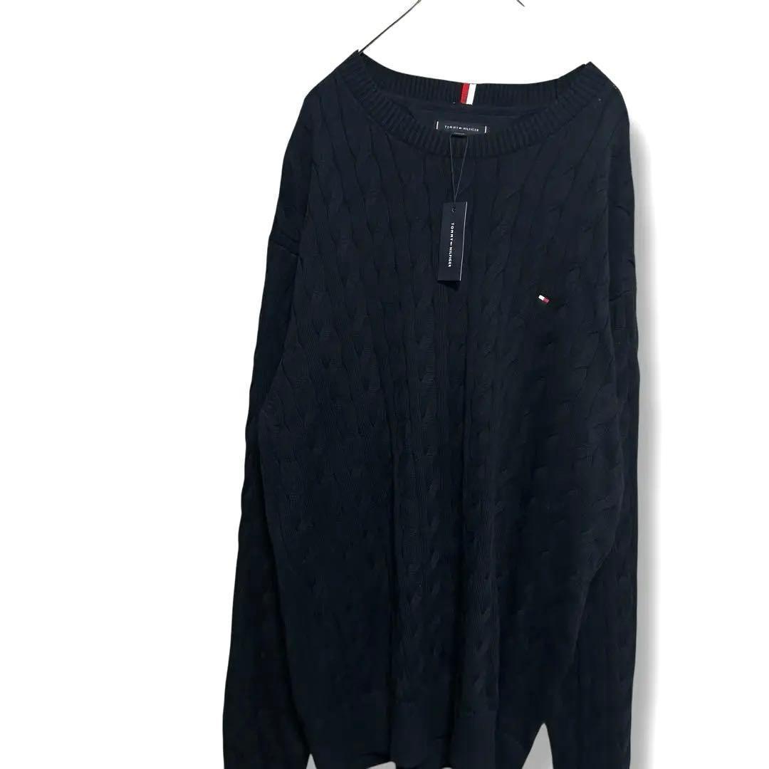 【新品】トミーヒルフィガー ケーブルニット クルーネック XXL ネイビー — image 3