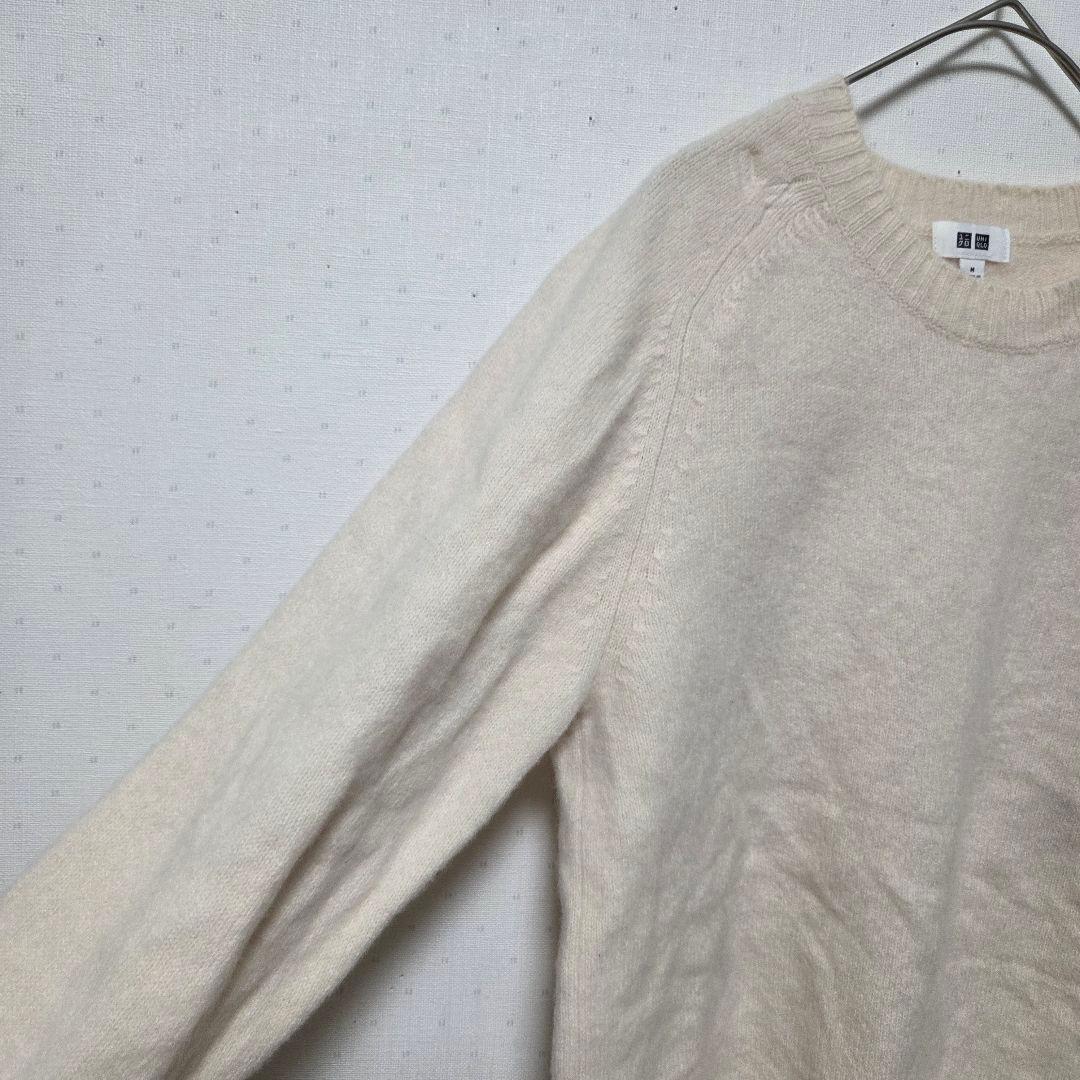 1617 UNIQLO ラムクルーネックセーター ニット 小さめ オフホワイト — image 3