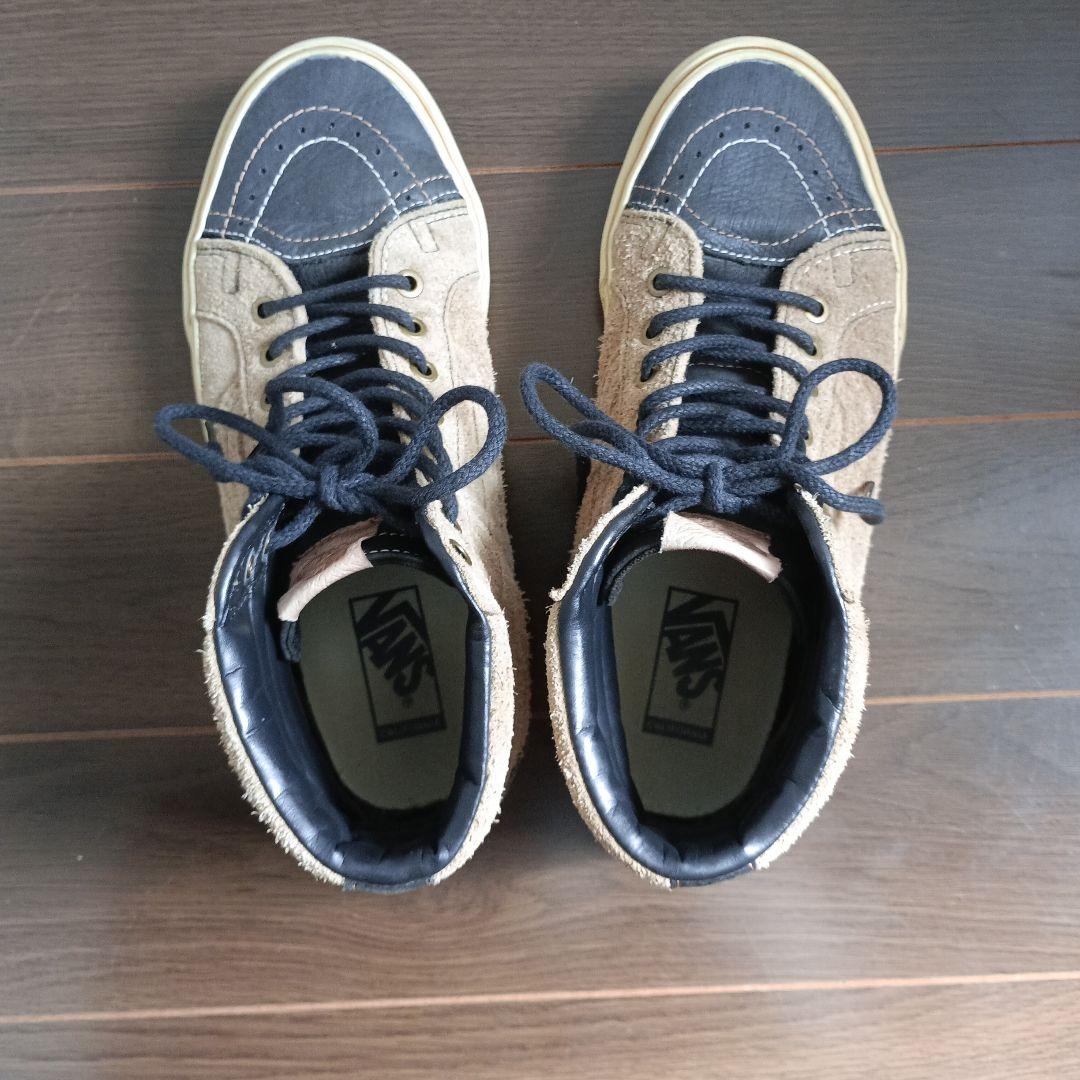VANS SK8-HI ハイカットスニーカー ベージュ ネイビー — image 5