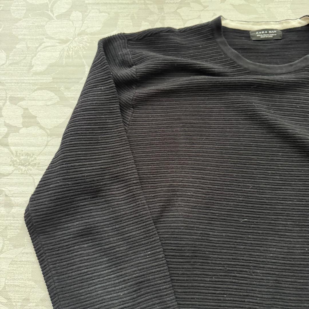 ZARA MAN ザラマン リブニット セーター ブラック XL 黒 — image 4