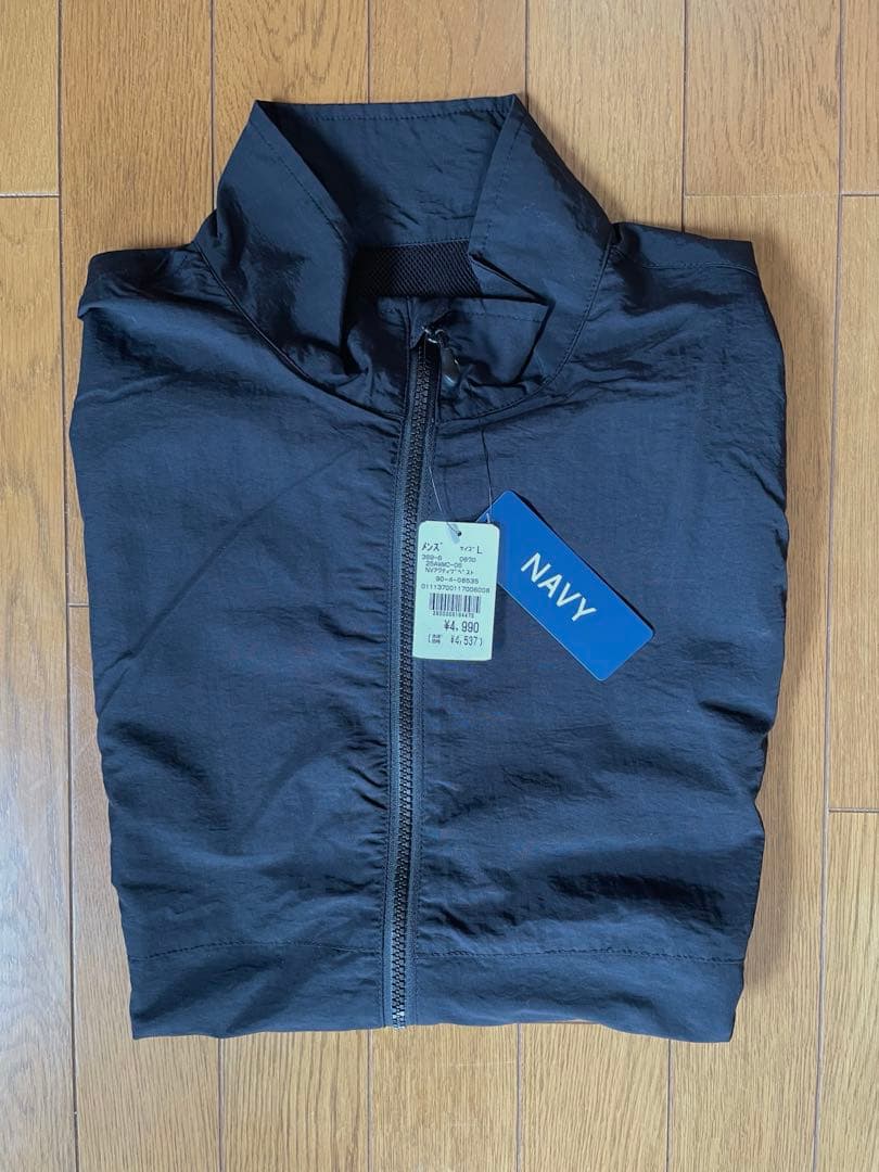 ［新品未使用］NAVY ／ナイロンジップアップベスト ／ブラック(L) — image 2