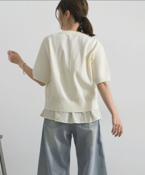 【在庫入替えSALE】スポンディッシュ BIGボタン 5分袖 カーディガン — image 5