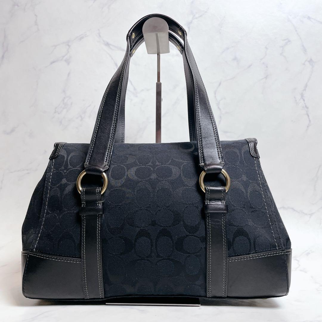 未使用級✨COACH ハンドバッグ シグネチャー ターンロック ブラック Y2K — image 3